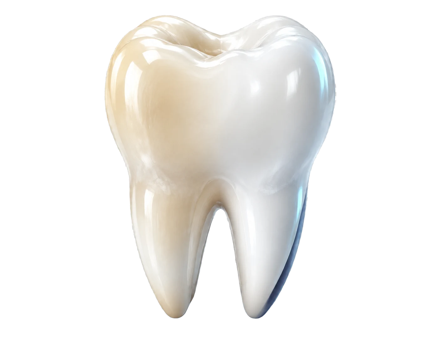 Dent en céramique présentant une transition naturelle de teinte